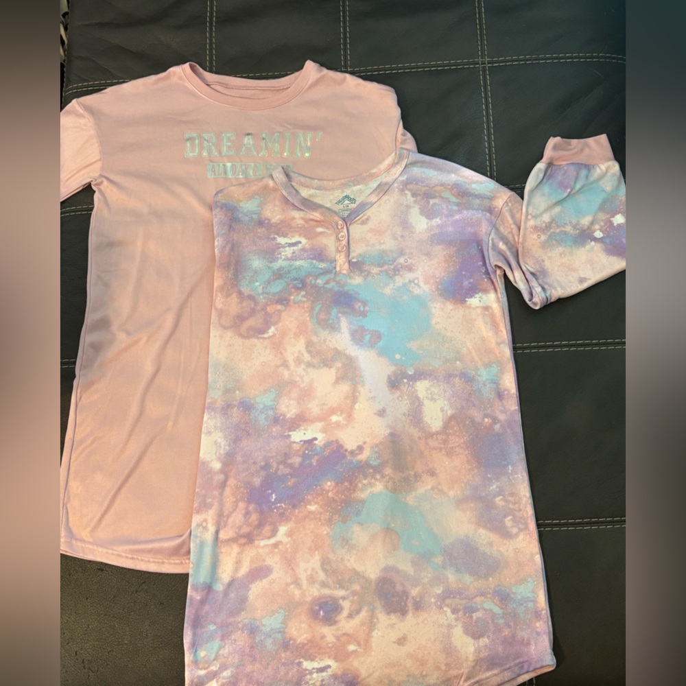 Pastel Tie-Dye Nightgown Set